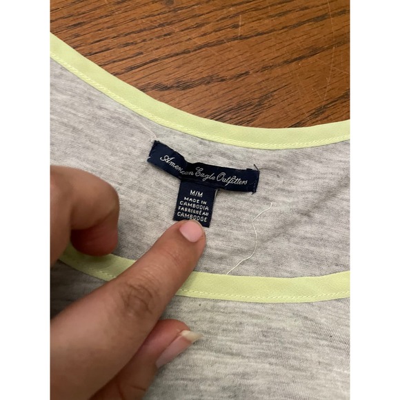 American Eagle Chiffon Back Shirt Size M - Picture 3 of 8